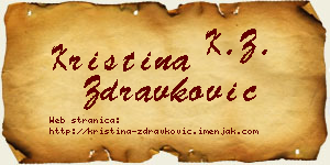Kristina Zdravković vizit kartica